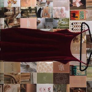 Red velvet bodycon dress